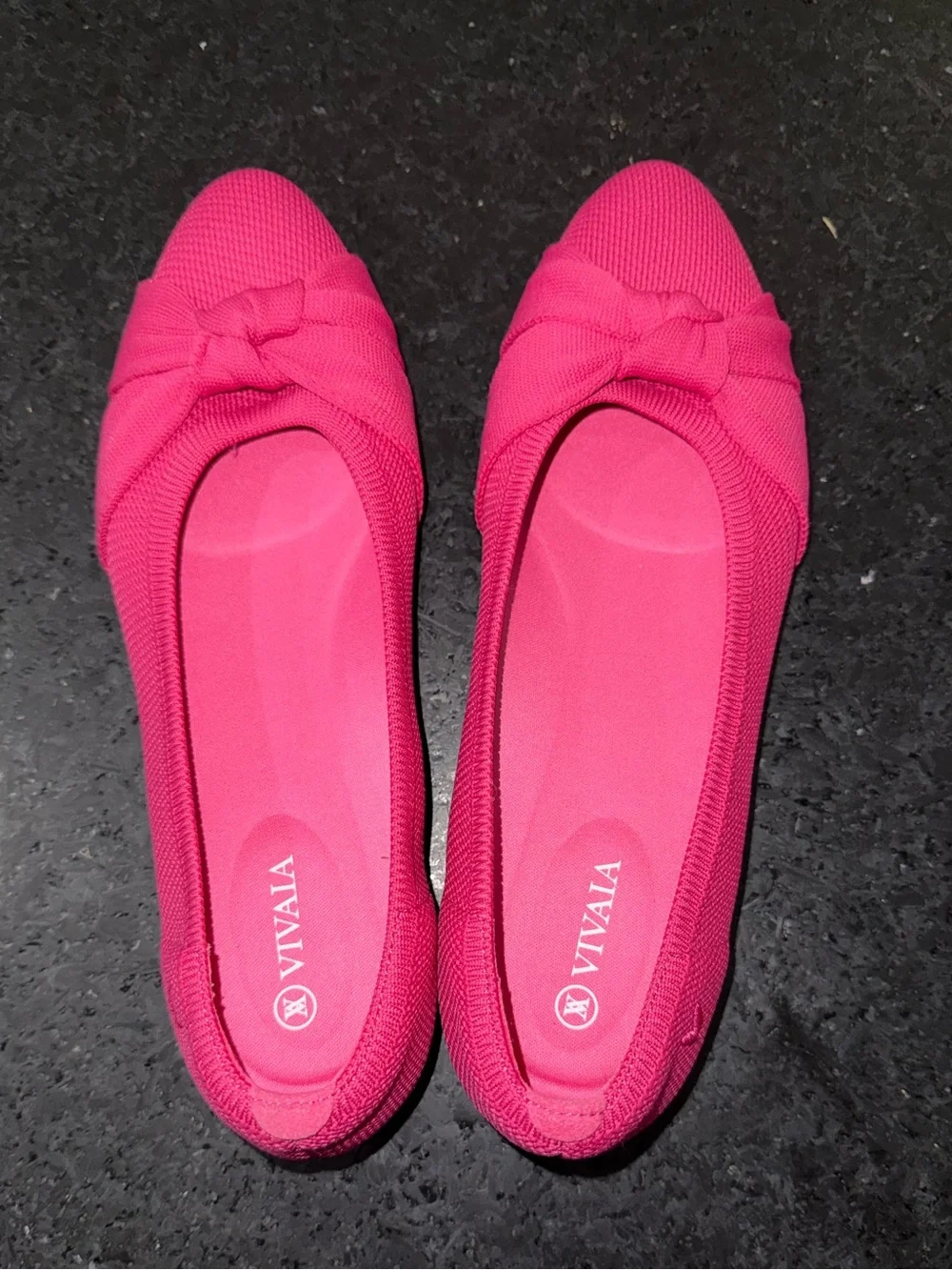 VIVAIA Almond-Toe Knotted Flats (Bibi) Color Pitaya Bow Style Azura SZ 8.5